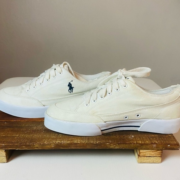 Ralph Lauren Polo  Shoes White Canvas Sz 7.5B - Picture 3 of 9